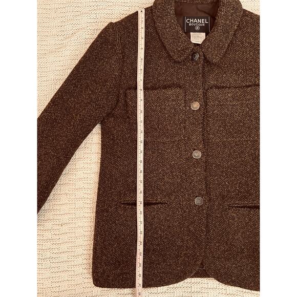 Chanel Vintage Brown Tweed Blazer Jacket FR 38 US 6 8 97A - Picture 12 of 14